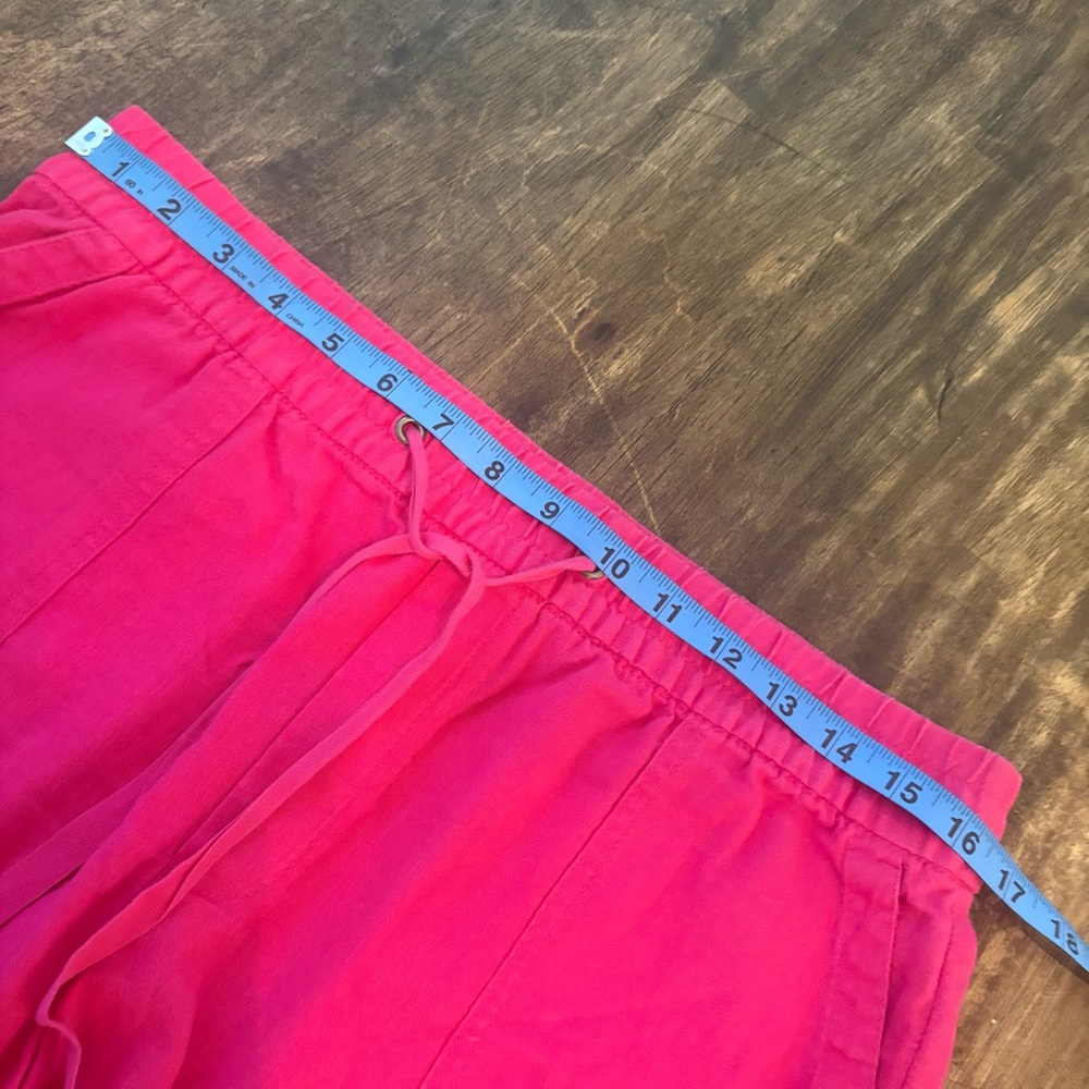 GAP Hot Pink LINEN Blend Pull On Shorts! Excellent condition! Pockets! Medium - Picture 7 of 10